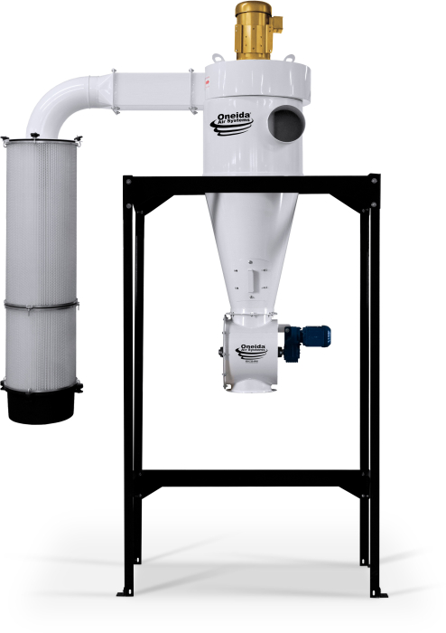 5hp 3ph High Vacuum Freestanding MERV-13 Cyclone Dust Collector w/ Air Lock