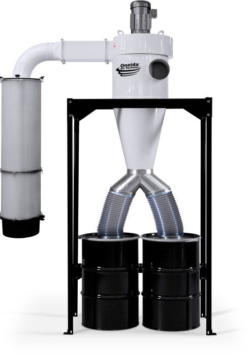 5hp 1ph High Vacuum 110 Gal. Freestanding MERV-13 Cyclone Dust Collector