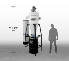 5hp 3ph High Vacuum 55 Gal. Freestanding MERV-13 Cyclone Dust Collector