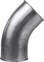 Side view of Quick-Clamp 45 Degree Long Radius Elbow Ductwork Fitting #GEL074500