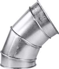 Side view of Quick-Clamp 60 Degree Short Radius Elbow Ductwork Fitting #GES086000