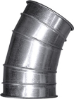 Side view of Quick-Clamp 30 Degree Long Radius Elbow Ductwork Fitting #GEL083000