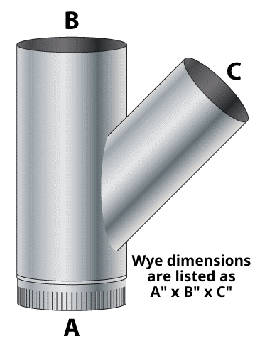 45 degree wye joint dimensions diagram