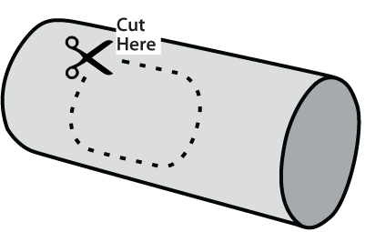 Outline on pipe to be cut out