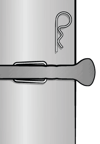 Clamp with cotter pin out