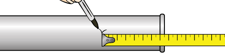 Marking pipe with marker