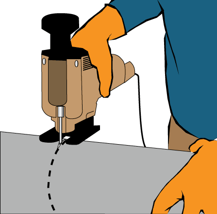 Cutting pipe at the mark