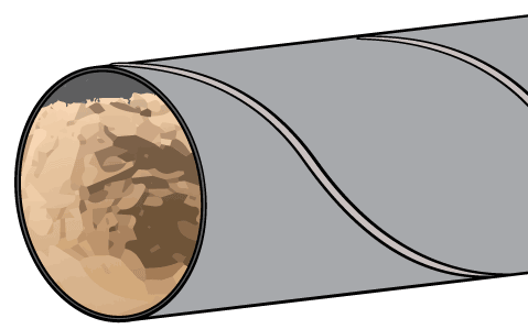 Dust clogged pipe drawing
