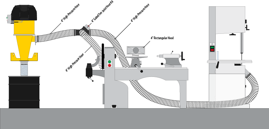Supercell Dust Collector - Hose Branch Layout