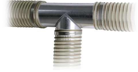 Crimped Tee Joint with Flex Hose Connected