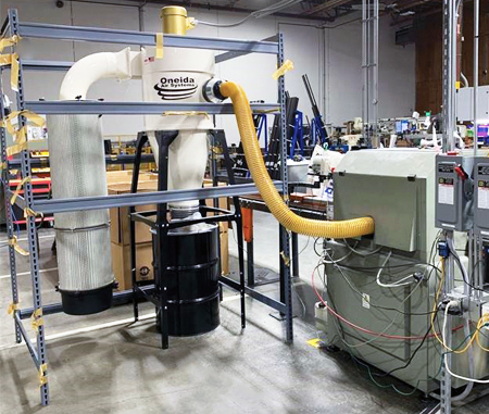Oneida Air's High Vacuum dust collector installed at one of Kawneer's facilities