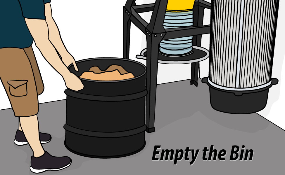  Empty the dust bin out and reattach to the cyclone when ready.
