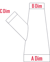45 degree wye joint dimensions diagram