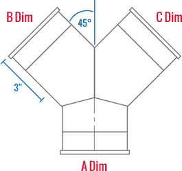 Quick-Clamp Duct&reg; Pants Wye Diagram