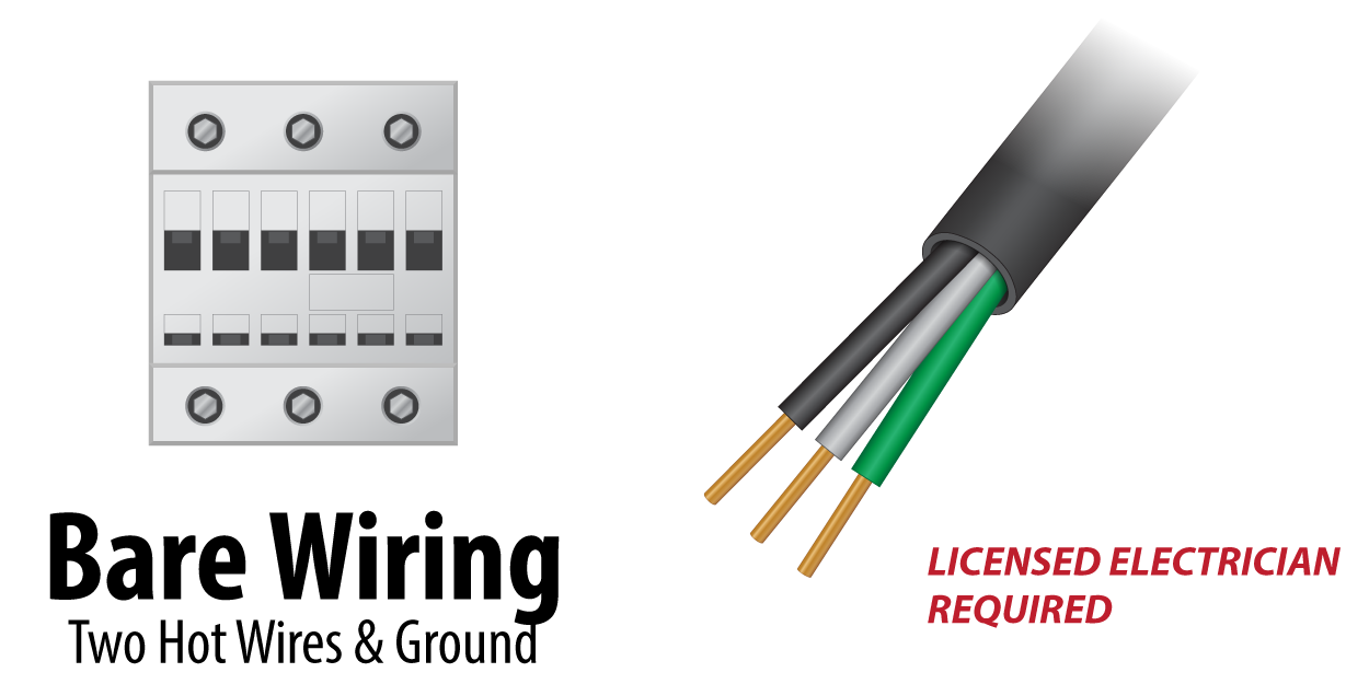 Bare Wiring, Two Hot & Ground