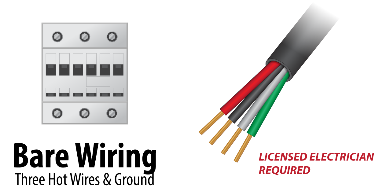 Bare Wiring, Three Hot & Ground
